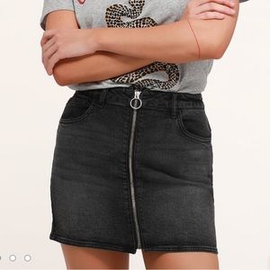 Arizona Jean Co black zip front denim mini skirt size 9